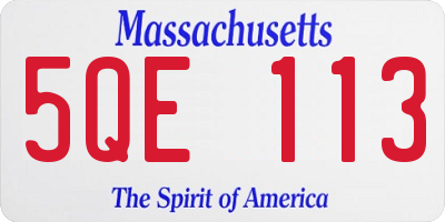 MA license plate 5QE113