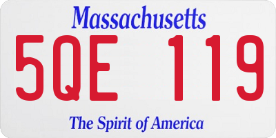 MA license plate 5QE119