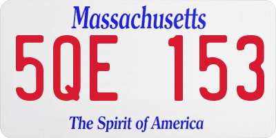 MA license plate 5QE153
