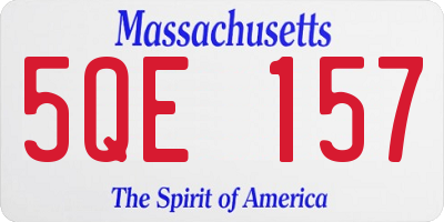 MA license plate 5QE157