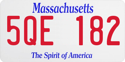 MA license plate 5QE182