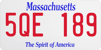 MA license plate 5QE189