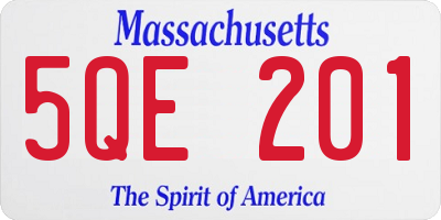MA license plate 5QE201
