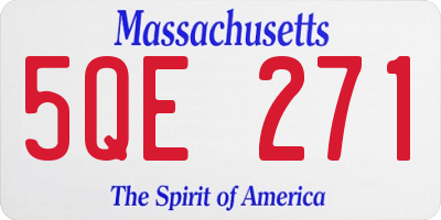 MA license plate 5QE271
