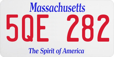MA license plate 5QE282