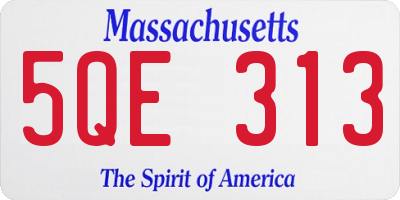 MA license plate 5QE313