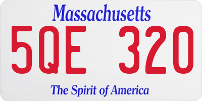MA license plate 5QE320