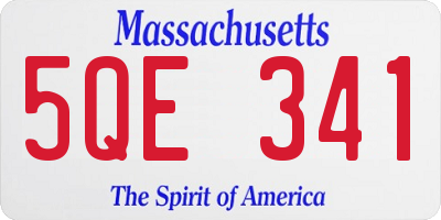 MA license plate 5QE341