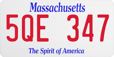 MA license plate 5QE347