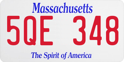 MA license plate 5QE348