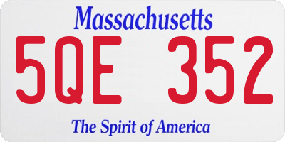 MA license plate 5QE352