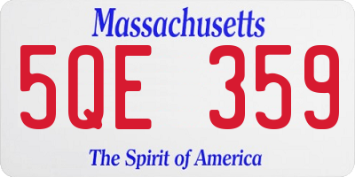 MA license plate 5QE359