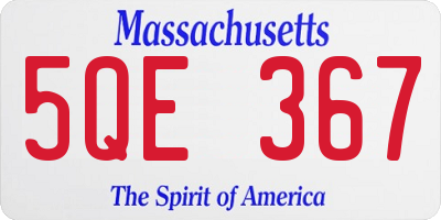 MA license plate 5QE367