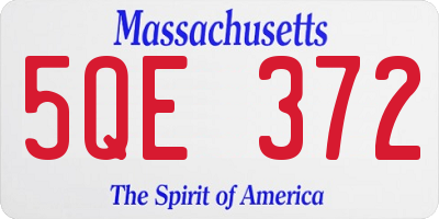 MA license plate 5QE372