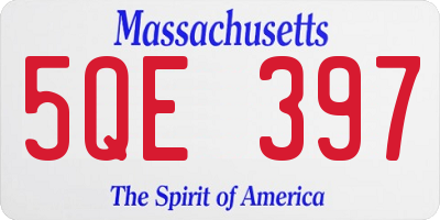 MA license plate 5QE397