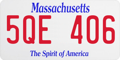 MA license plate 5QE406