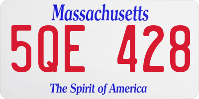 MA license plate 5QE428