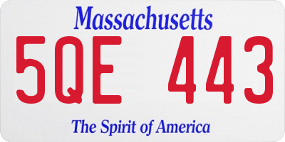 MA license plate 5QE443