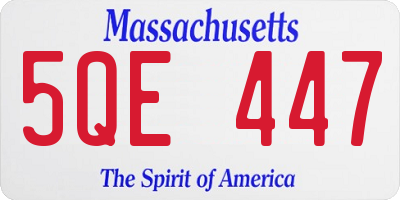 MA license plate 5QE447