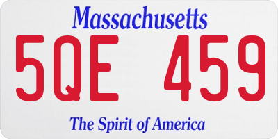 MA license plate 5QE459