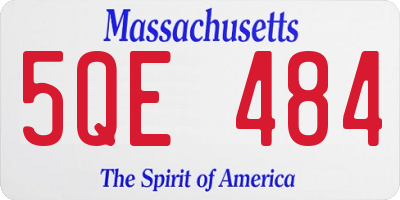 MA license plate 5QE484