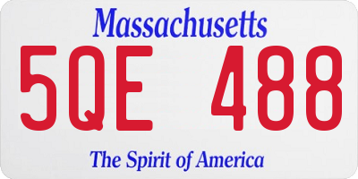 MA license plate 5QE488