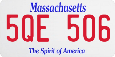 MA license plate 5QE506