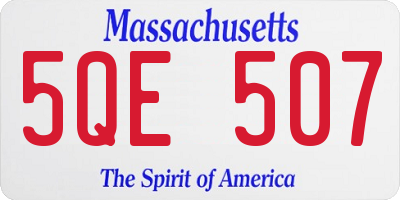 MA license plate 5QE507