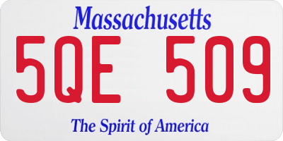 MA license plate 5QE509