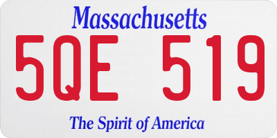 MA license plate 5QE519