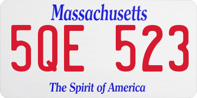 MA license plate 5QE523