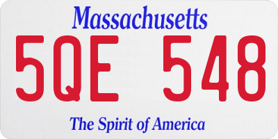 MA license plate 5QE548