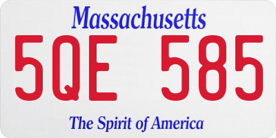 MA license plate 5QE585