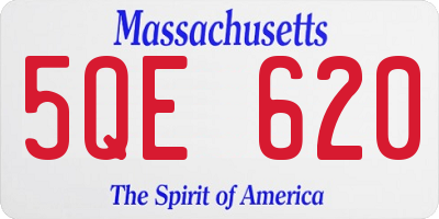 MA license plate 5QE620