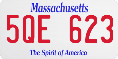 MA license plate 5QE623