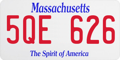 MA license plate 5QE626