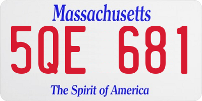 MA license plate 5QE681