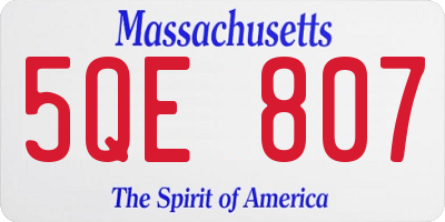 MA license plate 5QE807
