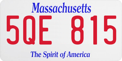 MA license plate 5QE815