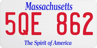 MA license plate 5QE862