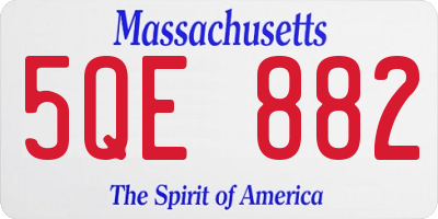 MA license plate 5QE882