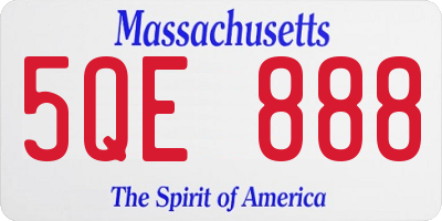 MA license plate 5QE888
