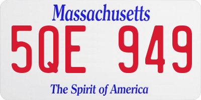 MA license plate 5QE949