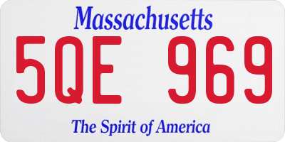 MA license plate 5QE969