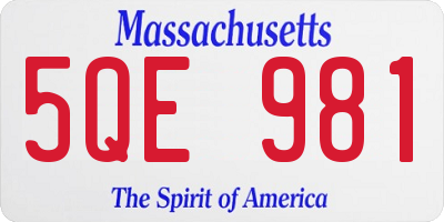 MA license plate 5QE981