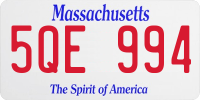 MA license plate 5QE994