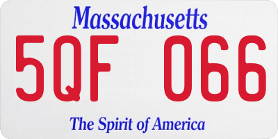 MA license plate 5QF066