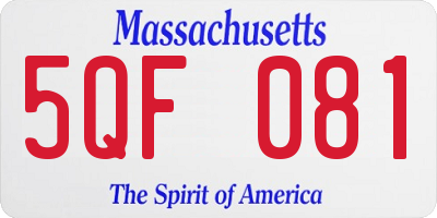 MA license plate 5QF081