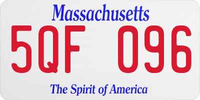 MA license plate 5QF096