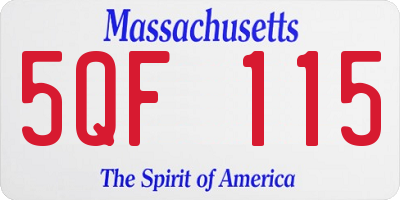 MA license plate 5QF115